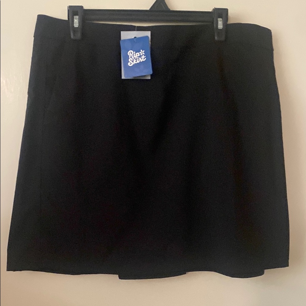 Black Wrap Around Rip Skirt Length 2